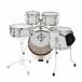 Dixon Drums Jet Set Plus 5pc Shell Pack w/Bag Set, Sub Zero White