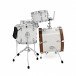 Dixon Drums Jet Set Plus 5pc Shell Pack w/Bag Set, Sub Zero White