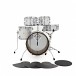 Dixon Drums Jet Set Plus 5pc Shell Pack w/Bag Set, Sub Zero White