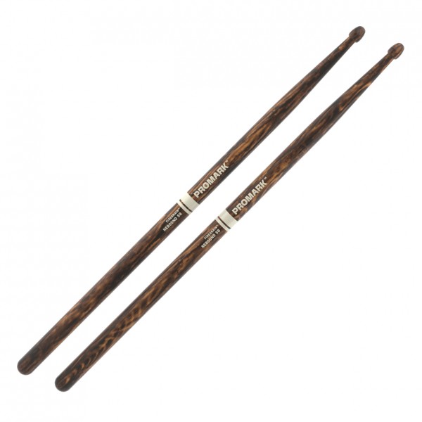 Promark Rebound 5B FireGrain Hickory Drumsticks, Wood Tip