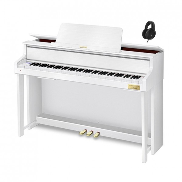 Casio GP-310 Grand Hybrid Digital Piano, Satin White, With Sennheiser HD 560S Headphones