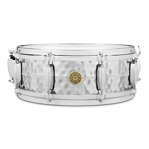 Gretsch USA 14" x 5" Hammered Chrome over Brass Snare Drum