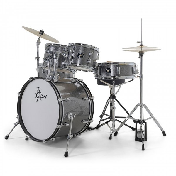 Gretsch Renegade 20" Drum Kit With Hardware & Cymbals, Grey Sparkle