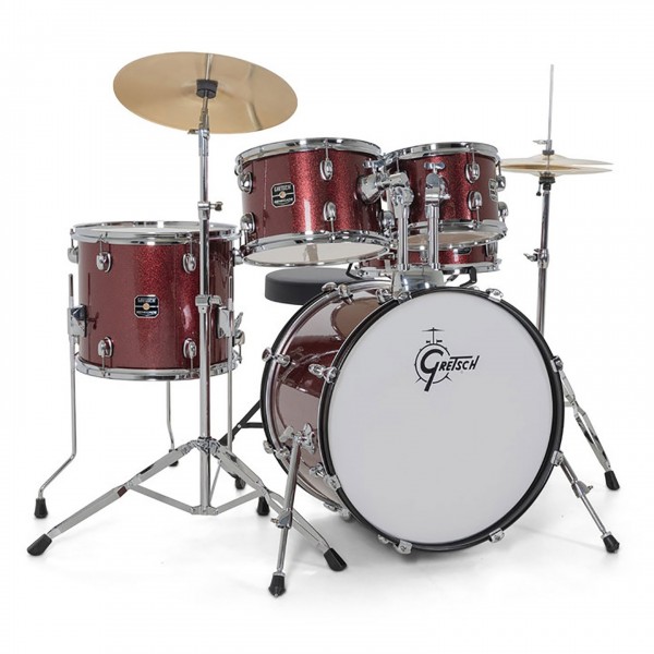 Gretsch Renegade 20" Drum Kit With Hardware & Cymbals, Ruby Sparkle