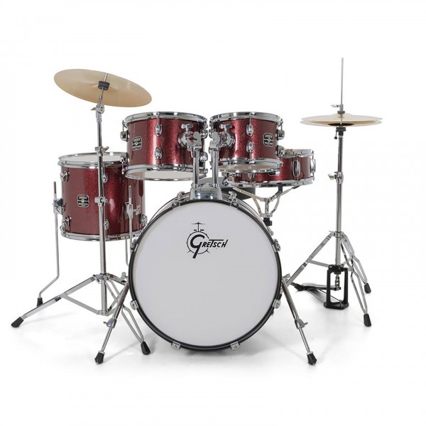Gretsch Renegade 20" Drum Kit With Hardware & Cymbals, Ruby Sparkle