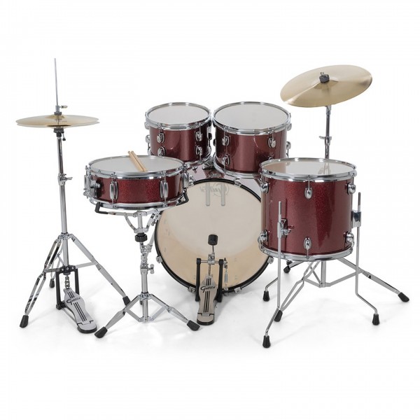 Gretsch Renegade 20" Drum Kit With Hardware & Cymbals, Ruby Sparkle