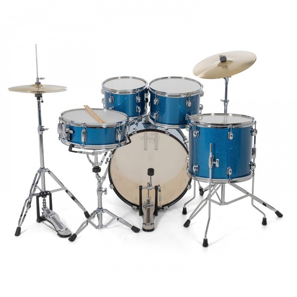 Gretsch Renegade 20" Drum Kit With Hardware & Cymbals, Blue Sparkle