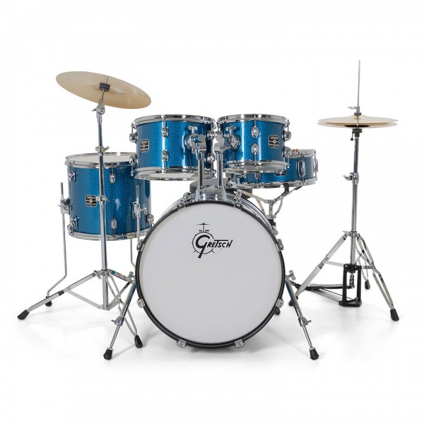 Gretsch Renegade 20" Drum Kit With Hardware & Cymbals, Blue Sparkle