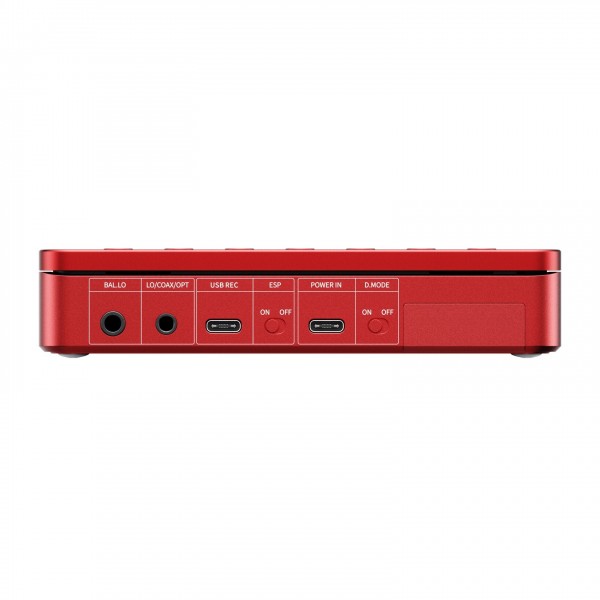 FiiO DM13 Portable CD Player with Bluetooth, Red - Rear View and Connections