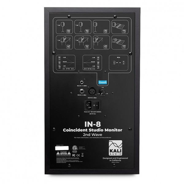 Kali Audio IN-8 MKII Studio Monitor, Black - Rear