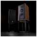 Wharfedale Super Linton Heritage Speakers (Pair), Mahogany Red - Beauty Image, pair together