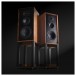 Wharfedale Super Linton Heritage Speakers (Pair), Mahogany Red - Beauty image, picture of speakers together