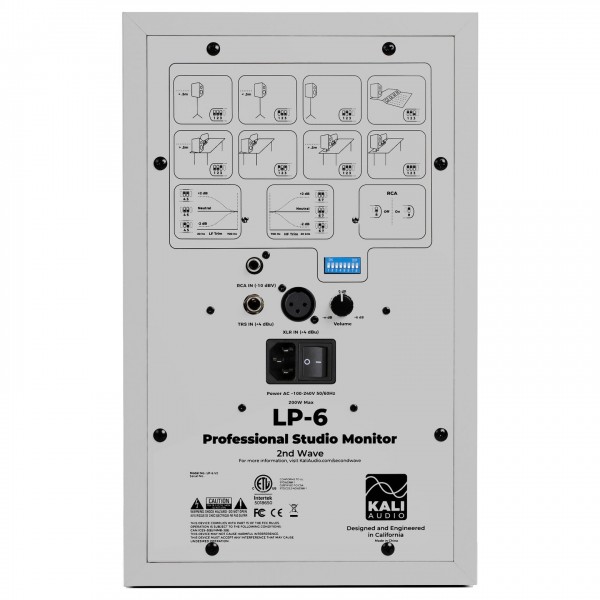 LP-6 MK2 Studio Monitor, White - Rear