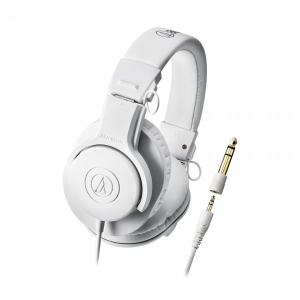 Audio-Technica ATH-M20x Professional Monitor Headphones, White - Side