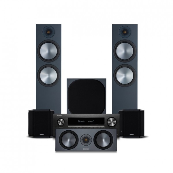 Denon AVC-X3800H & Bronze 500 5.1 Speaker Package, Black