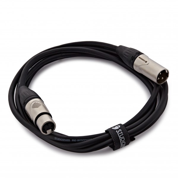 XLR Male - XLR Female Lead 2.5m Black by Studiospares