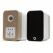 Q Acoustics Concept 300 Bookshelf Speaker (Pair), Gloss White and Oak Front and Back View