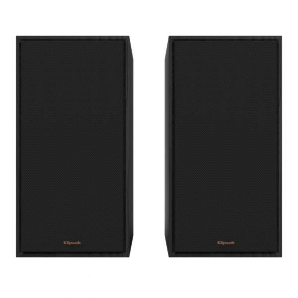 Klipsch R-60M Bookshelf Speakers (Pair), Black - square with grilles 