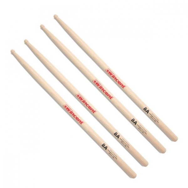 Wincent Hickory 8A Drumsticks, 2pk