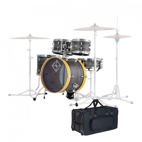 Dixon Drums Jet Set Plus 5pc Shell Pack w/Bag Set, Ebony