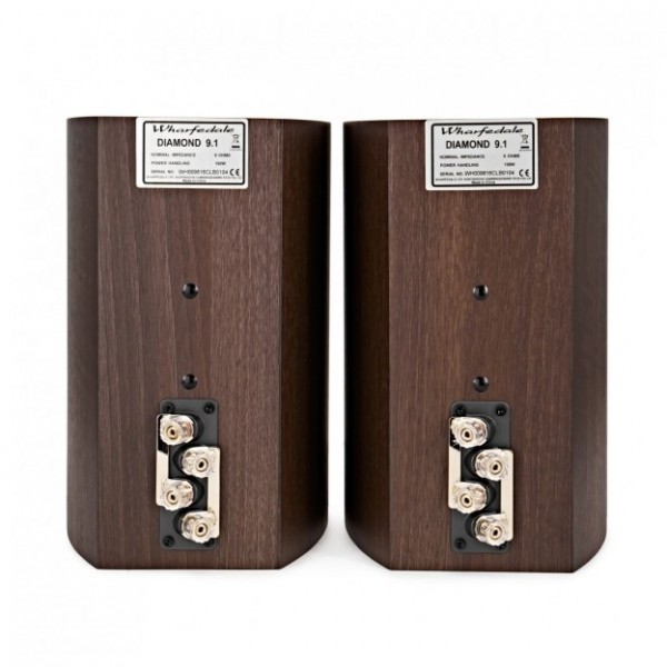 WiiM Amp Pro, Space Grey & Wharfedale Diamond 9.1, Walnut Hi-Fi Bundle - rear 