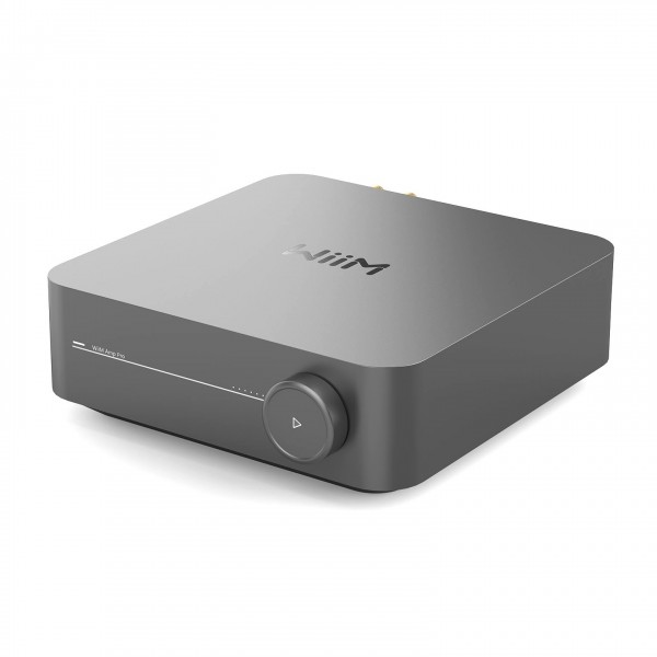 WiiM Amp Pro, Space Grey & ELAC Debut B5.2, Black Hi-Fi Bundle - wiim amp angle 