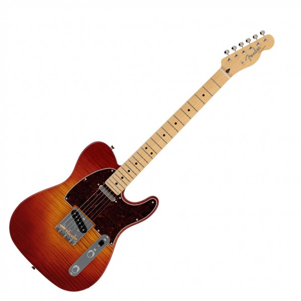 Fender 2024 Collection Made in Japan Hybrid II Telecaster MN, Flame Sunset Orange Transparent