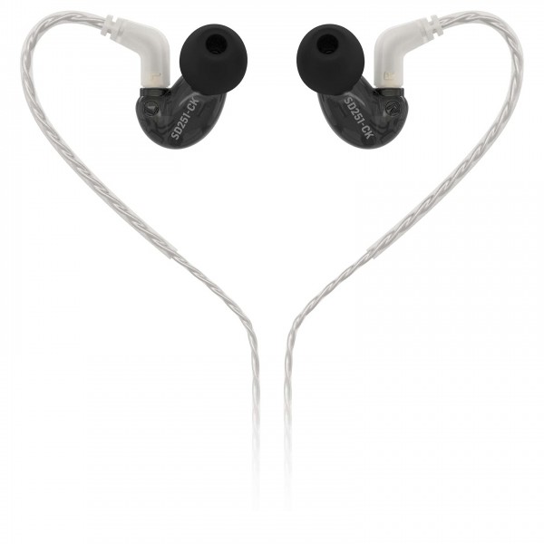 Behringer SD251-CK In-Ear Monitors, Black - Rear