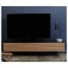 Spitfire Design Studio AV1650S Black Slim TV Cabinet w/ Walnut Door