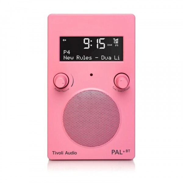 Tivoli Pal+ BT Portable Bluetooth Radio, Pink - front