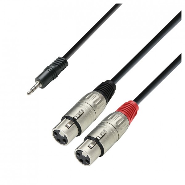 Adam Hall 3 STAR Balanced 3.5mm TRS Mini Jack to Twin XLR (F) Splitter Cable, 1m