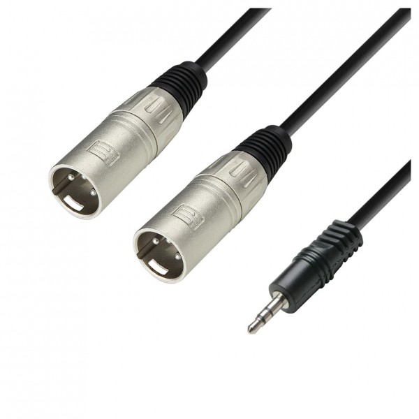 Adam Hall 3 STAR Balanced 3.5mm TRS Mini Jack to Twin XLR (M) Splitter Cable, 1m