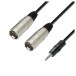 Adam Hall 3 STAR Balanced 3.5mm TRS Mini Jack to Twin XLR (M) Splitter Cable, 3m