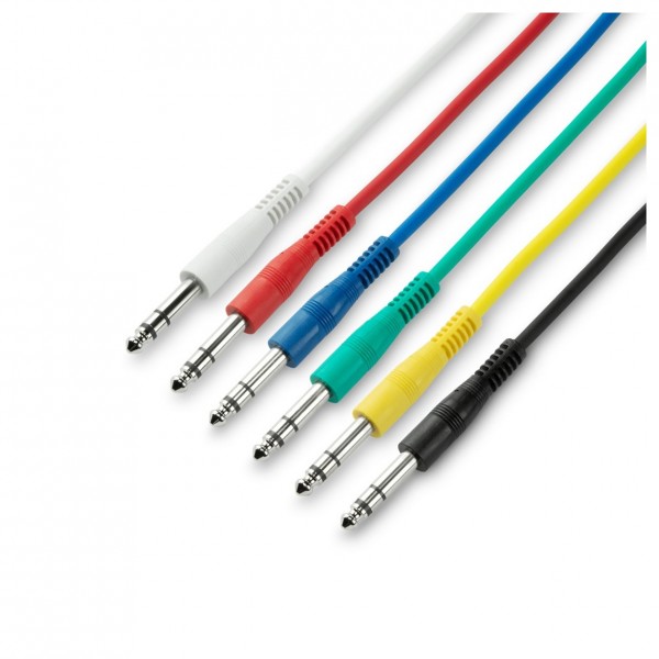 Adam Hall 3 STAR Balanced Set of 6 1/4" Jack TRS Patch Cables, 90cm - Set