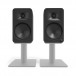 Kanto ORA4 Powered Reference Desktop Speakers with Bluetooth, Black - On Stands (Stands Not Included)