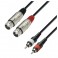 Adam Hall 3 STAR Twin XLR (F) to RCA Cable, 1m