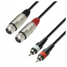 Adam Hall 3 STAR RCA to Twin XLR (F) Cable, 6m
