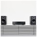 Aiwa AMU-120BTBK Amplifier with Wharfedale Diamond 9.1 Bookshelf Speakers, Black - lifestyle