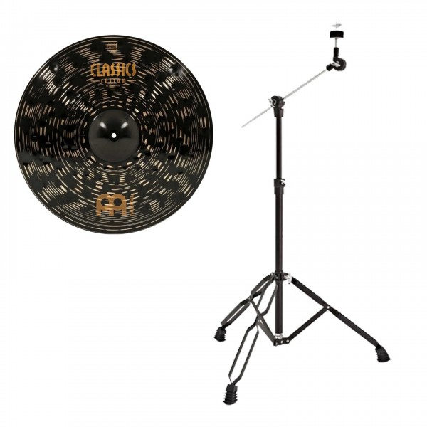 Meinl 22" Classics Custom Dark Ride Cymbal & Gear4music Boom Arm Stand, Black