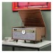 Victrola Century Signature+ 6-in-1 Wood Record Player with Clock and Legs, Walnut - Lifestyle