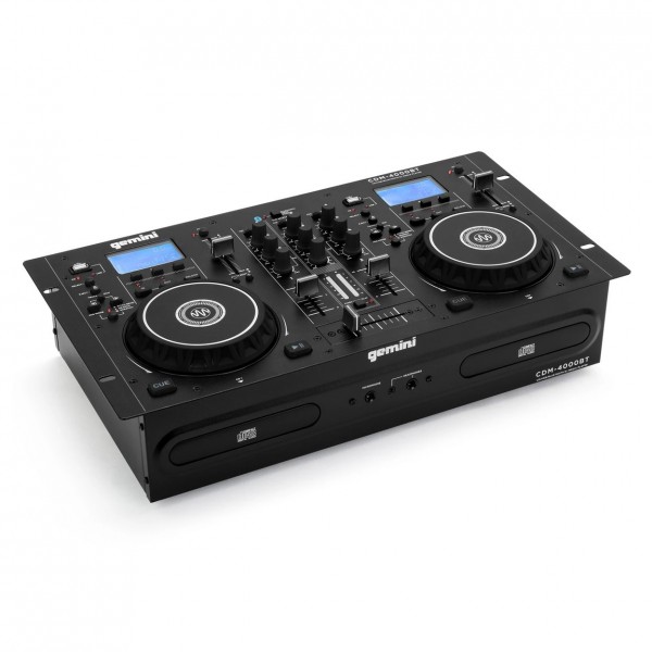 Gemini CDM-4000BT Dual CD Mixer combo with Bluetooth - Front Angled Right