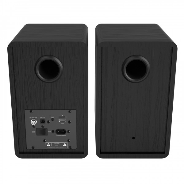 Majority D40 Bookshelf Speakers (Pair), Black - Reverse