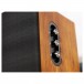 Majority D100 Bookshelf Speakers (Pair), Wood - Lifestyle image, onboard controls