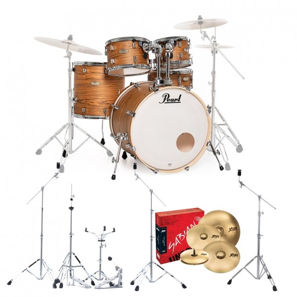 Pearl Decade Maple Pro Drum Kit w/Sabian XSRs, Satin Caramel Veil