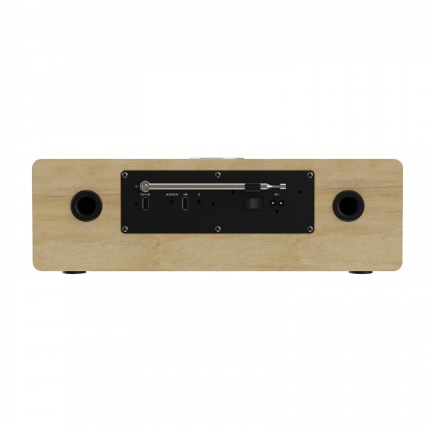 Majority Oakington DAB Radio CD Player and Music System, Oak - rear 