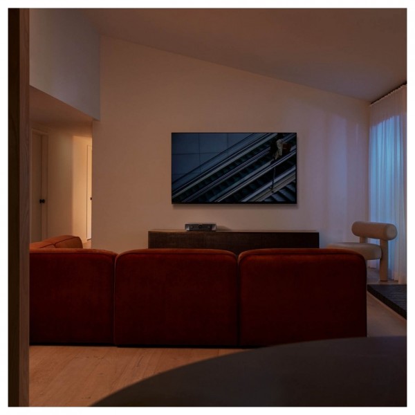 Marantz Cinema 70s AV Receiver, Black - Lifestyle view living room evening