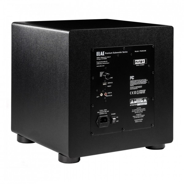 ELAC Varro PS250 Subwoofer, Black - Rear view and connections