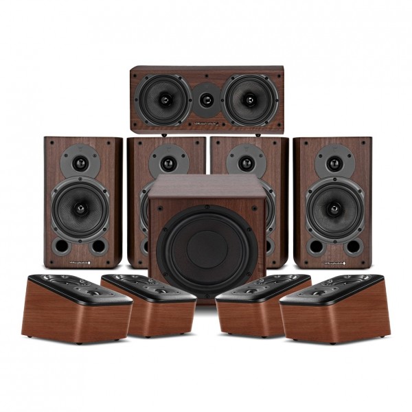 Wharfedale Diamond 9.1 HCP 5.1.4 Speaker Package, Walnut