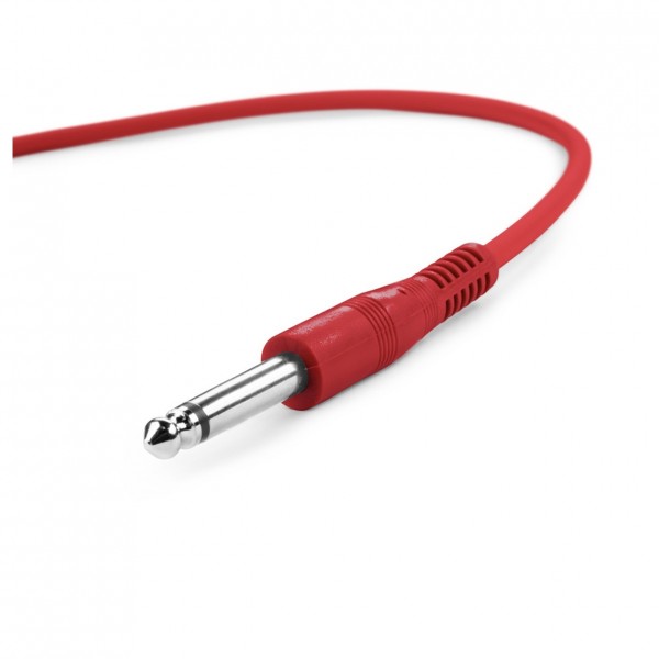 Adam Hall 3 STAR Unbalanced Set of 6 1/4" Jack TS Patch Cables, 60cm - Red