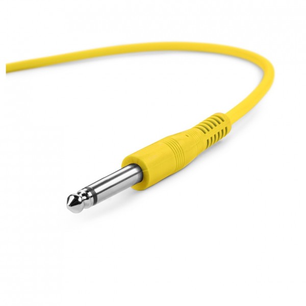 Adam Hall 3 STAR Unbalanced Set of 6 1/4" Jack TS Patch Cables, 60cm - Yellow
